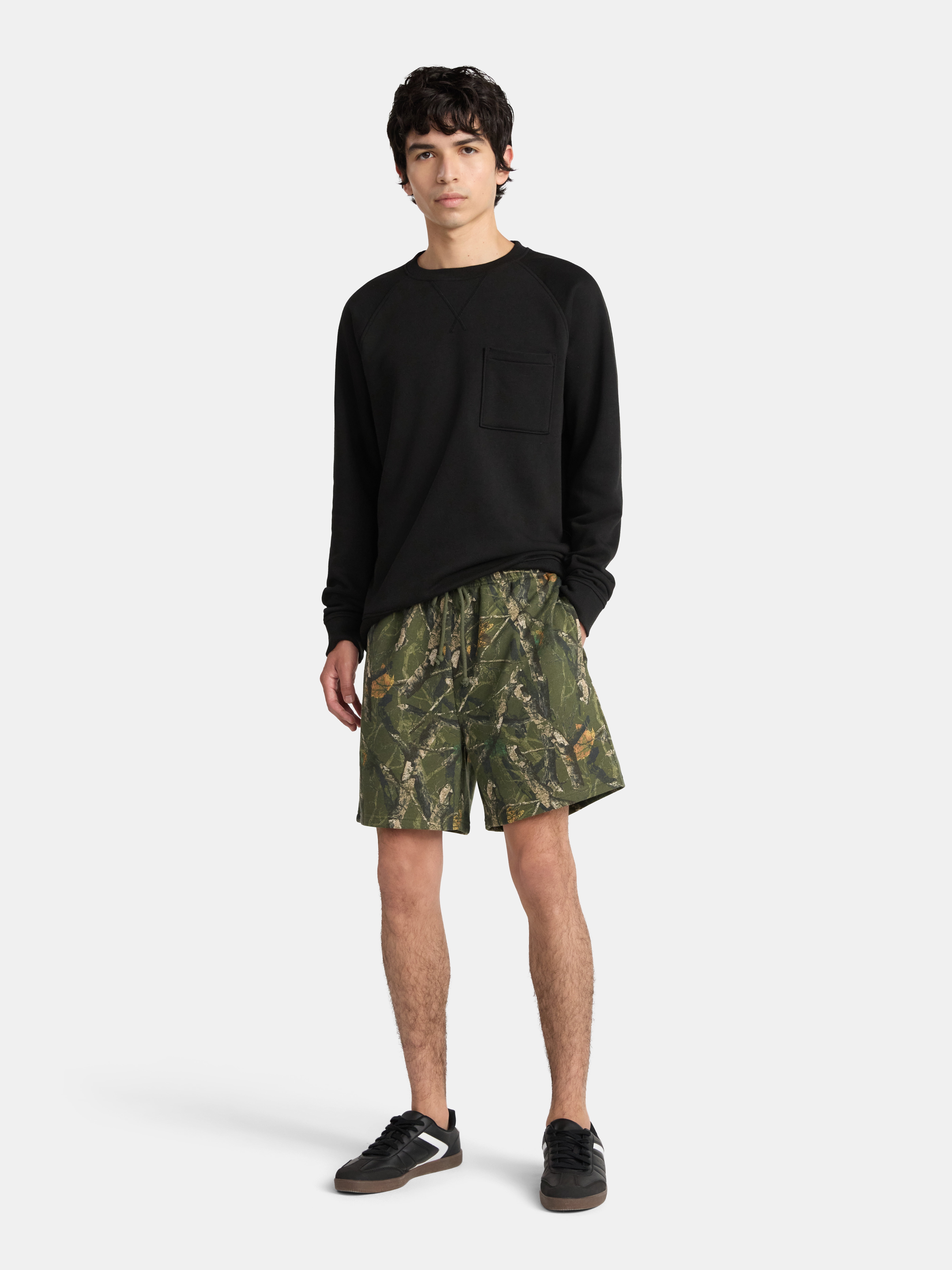 No Boundaries Soft Fleece Jogger Shorts, 6" Inseam, Men's and Big Men's