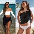 thumbnail image 5 of Mujeres Corto Pareos Traje de baño Encubrimientos Playa Bikini Envoltura Falda corta transparente Bufanda de gasa Cubrir para trajes de baño, 5 of 5