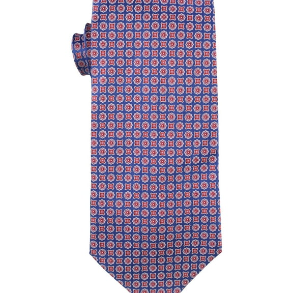 The Men's Store Mens Mini Square Floret Self-tied Necktie, Blue, One Size