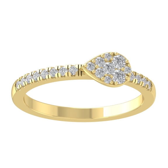 ARAIYA FINE JEWELRY 14K Yellow Gold Lab Grown Diamond Ring (1/4 cttw, D-F Color, VS Clarity), Size 7