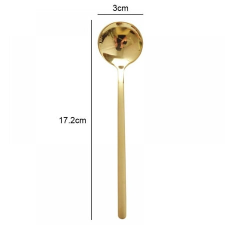 

Clearance! Stainless Steel Tea Spoons Coffee Ice Fruit Dessert Spoon Long Handle Teaspoons Tableware Home Decoration