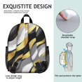thumbnail image 5 of Black White and Gold Marble Backpack Backpack for School,Cute School Bag,Schoolbag with Adjustable Shoulder Straps & Padded Back,13.8"x11.4"x6", 5 of 6