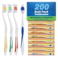 thumbnail image 2 of FactorDuty 200 Pack Toothbrush Standard Classic Medium Soft Toothbrush Bulk Individually Wrapped, 2 of 4