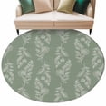 thumbnail image 6 of Dark Green Botanical Round Rug 6ft Washable Circle Kitchen Rugs Non Slip Pastoral Elegant Spring Floral Large Area Rug Indoor Floor Carpet for Bedroom Living Room Home Office Dining Room Nursery, 6 of 8