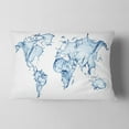 thumbnail image 2 of Designart World Map Water Splash - Abstract Map Throw Pillow - 12x20, 2 of 5