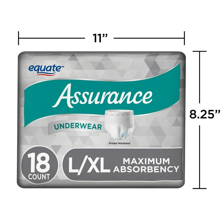 108 ct Assurance Women's Incontinence Underwear XL Max Absorbency