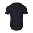thumbnail image 5 of MIXUE Shirts For Men Summer Solid Color Hooded Zipper Short Sleeve Slim Fit Casual Pullover Tops Tshirts Streetwear,Black,XL, 5 of 5