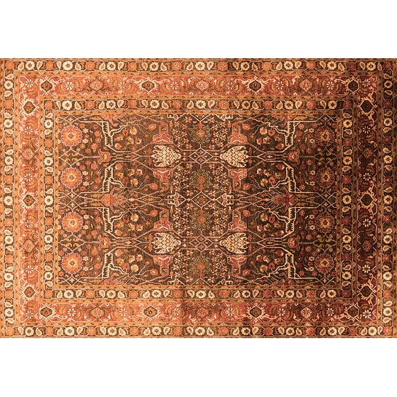 Ahgly Company Indoor Rectangle Oriental Orange Industrial Area Rugs, 3' x 5'
