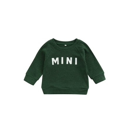 

Binpure Baby Round Neck Sweaters Long Sleeve Letter Print Loose Pullovers