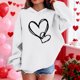 thumbnail image 4 of Sudadera con capucha y estampado de corazón de San Valentín, sudadera de manga larga para niños y niñas, chaqueta para niñas de talla mediana y grande., 4 of 7