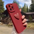 thumbnail image 5 of Compatible with iPhone 13 Pro Max Cute 3D Love Heart Case Camera Protection Shockproof Soft Bumper Phone Case for Women Girls for iPhone 13 Pro Max 6.7 Inch Red, 5 of 11