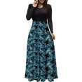 thumbnail image 1 of Vestido largo de manga larga con cuello redondo y estampado de Halloween para mujer Fridja  yut2750, 1 of 6