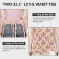 thumbnail image 6 of Pink Flower Fairy Pattern Apron-Garden Aprons for Women with Pockets-Cotton Linen Waterproof Kitchen Cooking Gardening Aprons Adjustable for Kitchen,Cooking,BBQ and Salon 33x27 Inch, 6 of 7