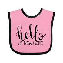 Inktastic Hello, I'm New Here Hand Drawn Type Boys or Girls Baby Bib