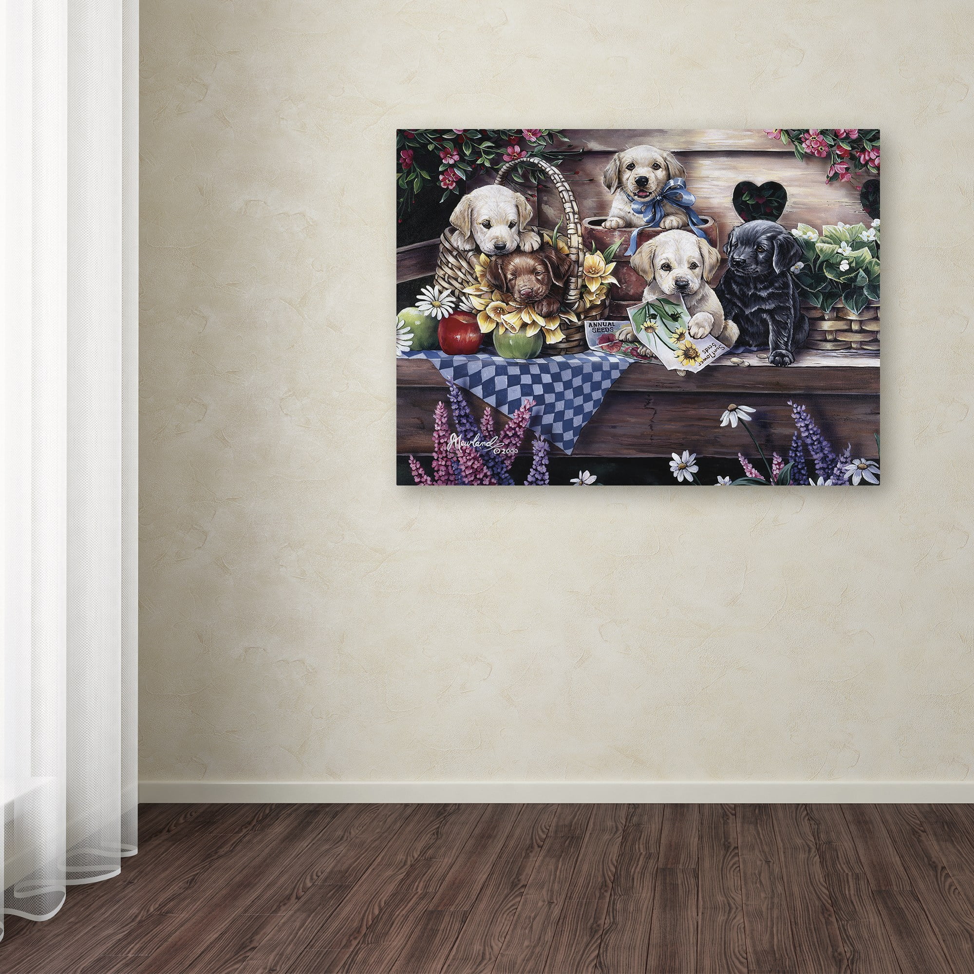 Five Puppies' Canvas Art by Jenny Newland