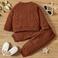 thumbnail image 4 of Coerni Toddler Baby Boy Outfits New born Fall Winter Clothes Knitted Pullover Sweaters Tops Sweatpants Sets 2pcs, 4 of 7