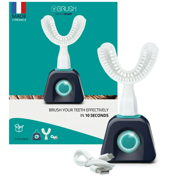 Y-Brush - Electric Toothbrush - Y-Shaped Brush - Innovation Awards at CES 2023-3 Months Battery Life - NylonStart Adult Pack (12-99) (NylonStart, Adult (12-99 yo))