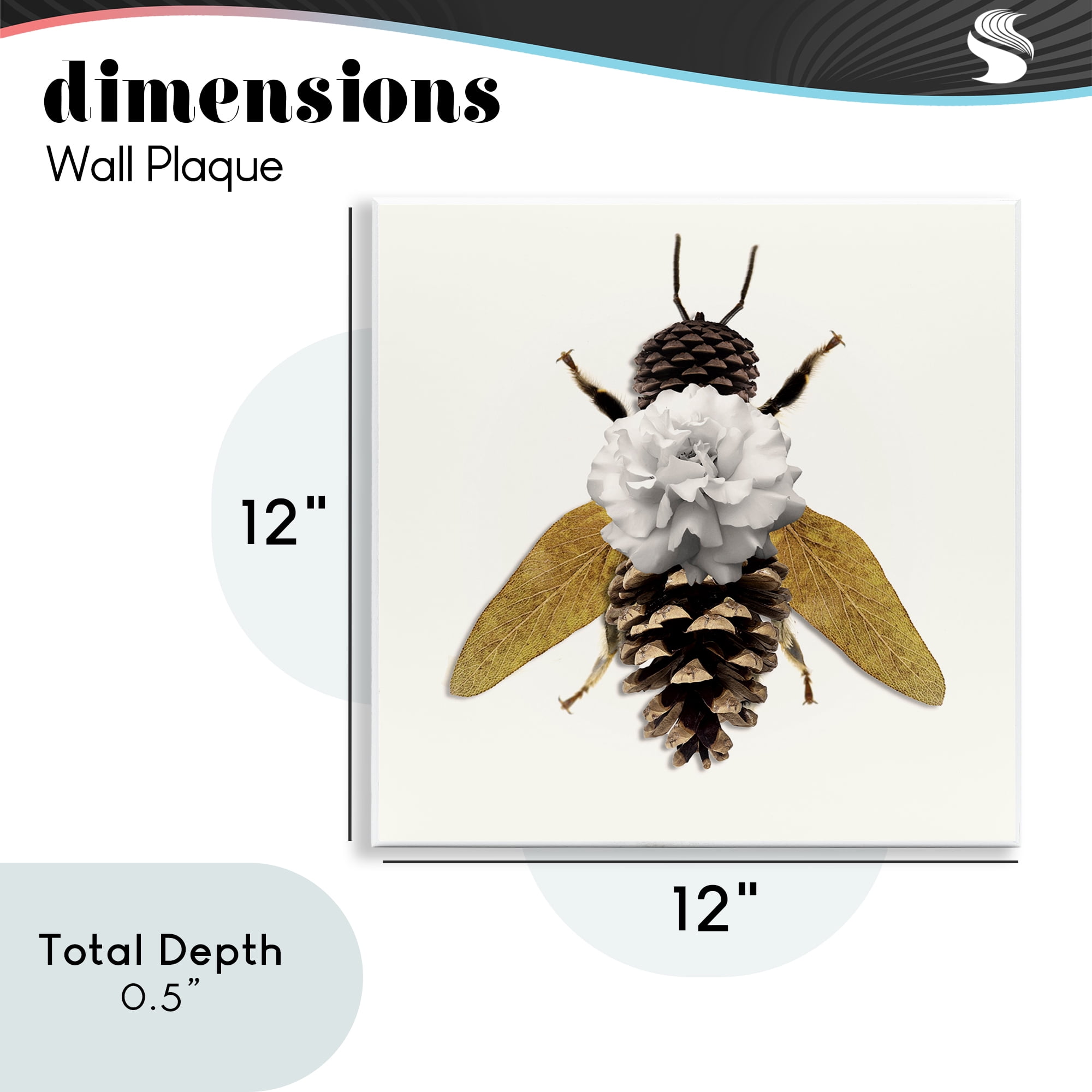 Nature Constructed Bee Wall Plaque Art, design by Sasha