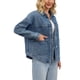 thumbnail image 4 of CHAQUETA Casual de Mezclilla con Cuello Plano y Manga Larga para Mujeres INSPIRE CHIC con Bolsillos XL Gris Azul, 4 of 6