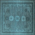 thumbnail image 1 of Ahgly Company Indoor Square Oriental Light Blue Industrial Area Rugs, 7' Square, 1 of 4