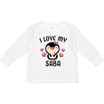 thumbnail image 3 of Inktastic I Love My Saba with Cute Penguin and Hearts Girls Long Sleeve Toddler T-Shirt, 3 of 5