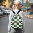 thumbnail image 7 of FORMRS Mini Backpack Purse for Women Quilted Travel Daypack Casual Shoulder Bag, Green and White Plaid Pattern, 7 of 7