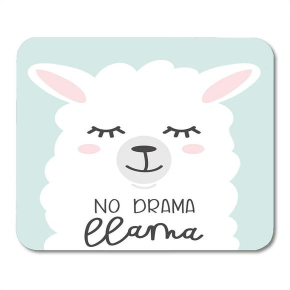 POGLIP No Drama Llama Cute Cartoon Probllama Motivational and Inspirational Quote Drawing Lettering Cases Mousepad Mouse Pad Mouse Mat 9x10 inch