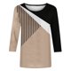 thumbnail image 4 of Elegante blusa de manga corta con cuello redondo retro para mujer con estampado de manga tres cuartos OAVQHLG3B Store lin121212, 4 of 4