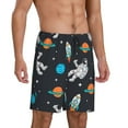 thumbnail image 2 of Bixox Men's Space printed lightweight casual shorts, soft sleep shorts with pockets., 2 of 7