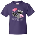 thumbnail image 3 of Inktastic Stealin' Your Heart Cute Raccoon Youth T-Shirt, 3 of 5