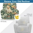 thumbnail image 4 of FKELYI Fall Pumpkin Floral Leaf Print Recliner Slipcover 4 Pcs Reclining Chair Covers for Lazy Boy Chair Protector Elastic Furniture Decor Covers for Living Room Bedroom, 4 of 7
