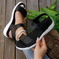 thumbnail image 6 of Summer Women's Comfortable Walking Sports Slides Sandals Casual Lightweight Non Slip Shoes Breathable Soft Wedges Open Toe Orthopedic Arch Support Ankle Strap Beach Sandals, 6 of 7