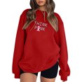 thumbnail image 1 of Gibobby Sudaderas para mujer Sudadera de cuello redondo para mujer de otoño e invierno suéter colorido de manga larga lindo clásico(Rojo,XL), 1 of 3