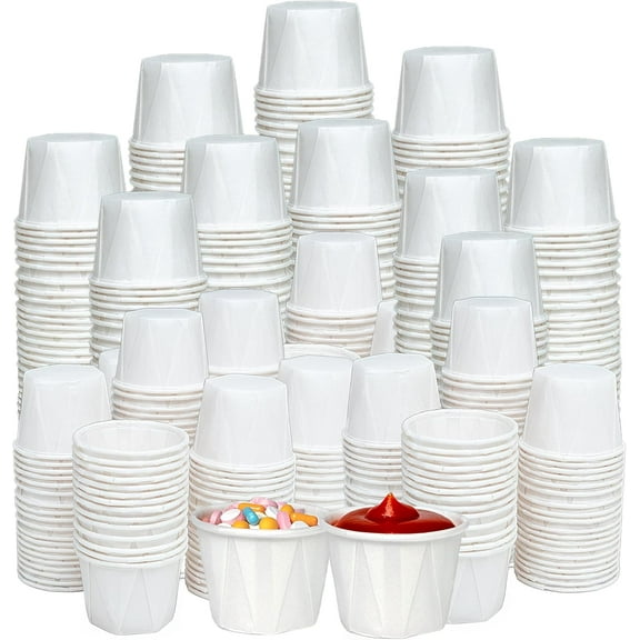 1 Oz Paper Souffle Cups (1000 Pack) Disposable Portion Cups for Ketchup, Condiments, Medicine, Pills, and Food Samples  Ideal for Home, Office, Catering, and Healthcare Use