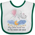 thumbnail image 3 of Inktastic My Oma Loves Me to the Moon and Back Elephant Family Boys or Girls Baby Bib, 3 of 4