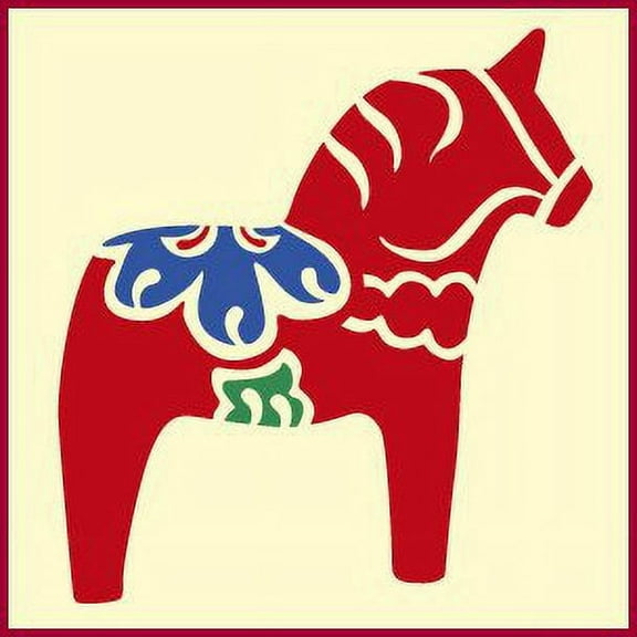 Swedish Dala Horse Stencil - Rosemaling Mylar Scandinavian Decorative -The Artful Stencil