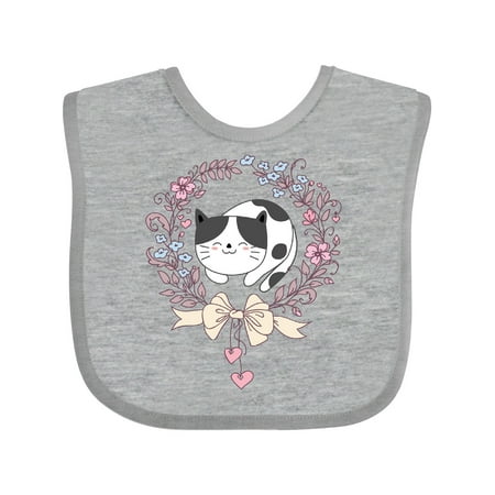 

Inktastic Cat Lover Gifts Flowered Wreath Gift Baby Girl Bib
