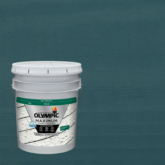 Olympic Maximum 5 Gallons SC-1002 Amsterdam Solid Color Exterior Stain and Sealer in One