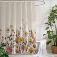 thumbnail image 2 of Xipuska White Wildflowers Shower Curtain - Water Repellent Fabric Shower Curtains Washable, Vintage Floral Daisy Autumn Plants Decorative Polyester Cloth Bathroom Curtains Modern Bath Decor 36"x72", 2 of 6