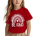 thumbnail image 2 of MIXUE Kids Girls Tops & T-Shirts Day Kids Rainbow Crew Neck Short Sleeve Soft Pullover Tee Shirts Streetwear,Red,6-7 Years, 2 of 4