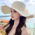 thumbnail image 2 of SikaFu New Sweet Bow, Sunbat Hat Woman Fashion Temperament Big Hat, Brim, Sun Hat Outdoor Sunscreen Hat, 2 of 9