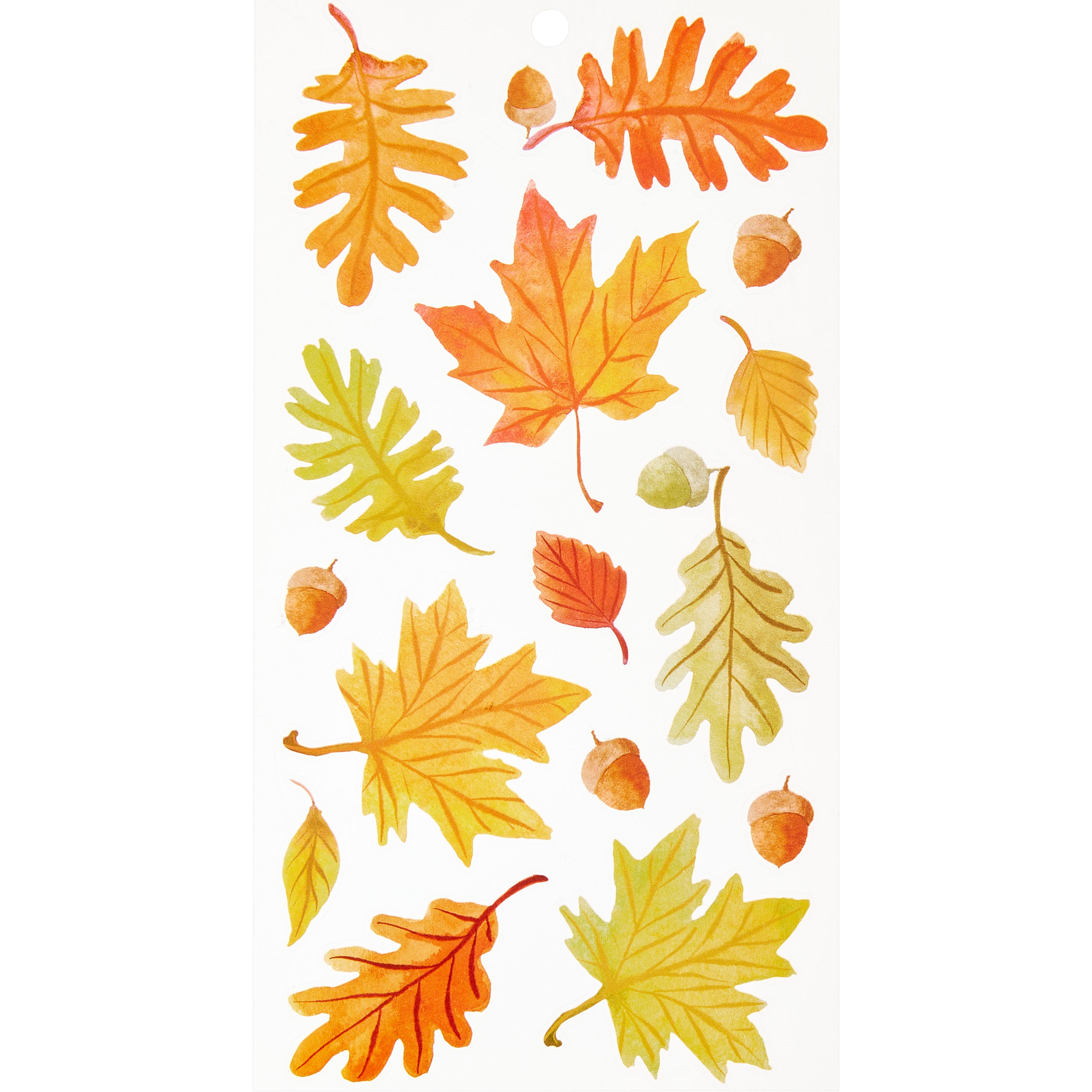 Hello Hobby Multicolor Fall Leaves Designer Stickers, 15 Count