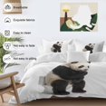 thumbnail image 3 of King 4 Piece Bedding Set Cute Panda on Toilets Soft Breathable Duvet Cover and Pillowcase, Funny Animal Abstract Style Duvet Cover Set Bed Sheets for Bedroom Dormitory Guest Room, 3 of 9