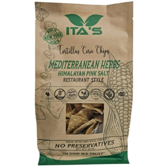 Ita's Tortillas Chips With Mediterranean Herbs and Pink Salt
