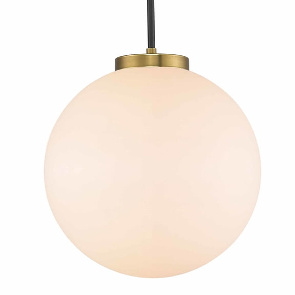 Z-Lite Parsons 17" Round Clear Glass Steel Pendant in Matte Black and Olde Brass