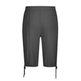 thumbnail image 6 of JPVDPA Cotton Linen 3/4 Pants for Mens Drawstring Elastic Waist Capri Pants Summer Comfy Quick Dry Pants Casual Lightweight Vacation Pants with Pockets Dark Gray XXXL, 6 of 8
