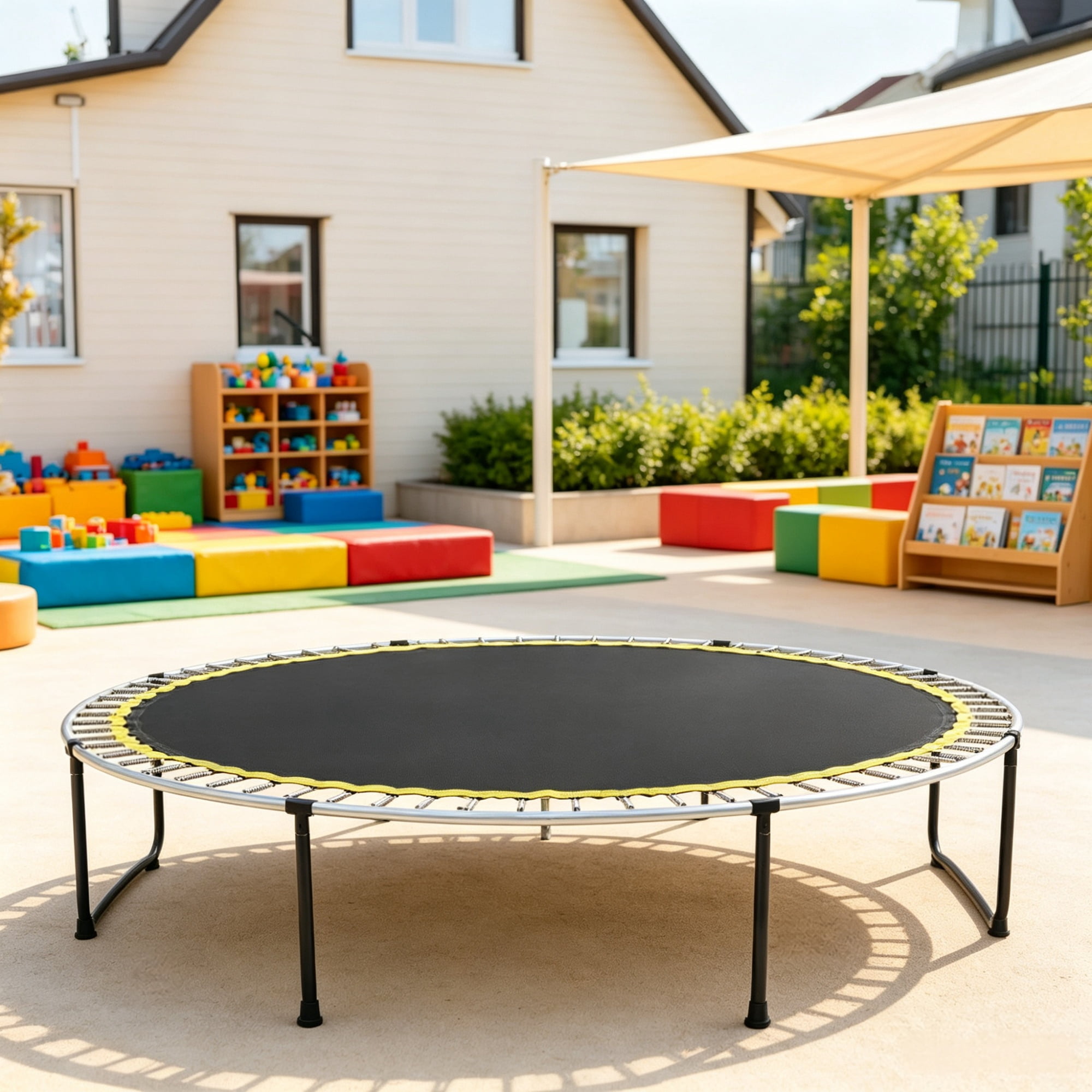 12ft Round Replacement Trampoline Mat, UV-Resistant Jumping Pad with V-Rings & Spring Tool (Fits 5.5" Springs)（Only Trampoline Mat）
