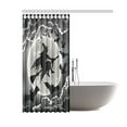 thumbnail image 2 of ARTJIA Witch Silhouette Flying with Bats Shower Curtain, Unique Halloween Design Polyester Fabric Shower Curtain Bathroom Sets 60x72 Inches, 2 of 3