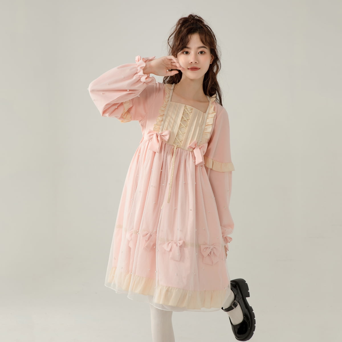 ZYZMH Lolita Dress Women Vintage Sleeveless Bow Princess Tea Party Dresses  Girls Chic Print Lolita Dress (Color : White, Size : S Code) : :  Clothing, Shoes & Accessories