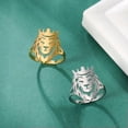 thumbnail image 2 of RSAMD Crown Lion Ring Stainless Steel Open Adjustable Animal Finger Ring Jewelry Gift-Resizable-Steel, 2 of 9
